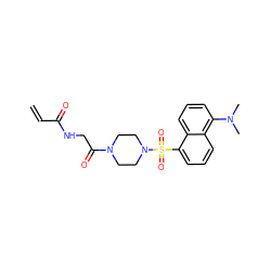 C=CC(=O)NCC(=O)N1CCN(S(=O)(=O)c2cccc3c(N(C)C)cccc23)CC1 ZINC000208977199