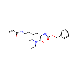 C=CC(=O)NCCCC[C@H](NC(=O)OCc1ccccc1)C(=O)N(CC)CC ZINC000095558497