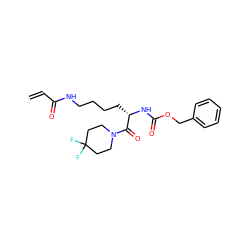 C=CC(=O)NCCCC[C@H](NC(=O)OCc1ccccc1)C(=O)N1CCC(F)(F)CC1 ZINC000095561106