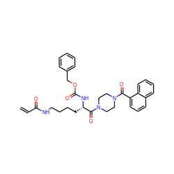 C=CC(=O)NCCCC[C@H](NC(=O)OCc1ccccc1)C(=O)N1CCN(C(=O)c2cccc3ccccc23)CC1 ZINC001772590416