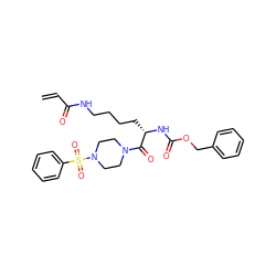 C=CC(=O)NCCCC[C@H](NC(=O)OCc1ccccc1)C(=O)N1CCN(S(=O)(=O)c2ccccc2)CC1 ZINC001772637063