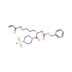 C=CC(=O)NCCCC[C@H](NC(=O)OCc1ccccc1)C(=O)N1CCN(S(C)(=O)=O)CC1 ZINC001772643044