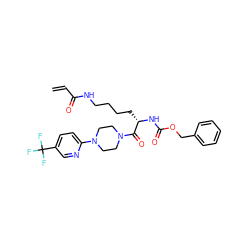 C=CC(=O)NCCCC[C@H](NC(=O)OCc1ccccc1)C(=O)N1CCN(c2ccc(C(F)(F)F)cn2)CC1 ZINC000095560234