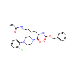 C=CC(=O)NCCCC[C@H](NC(=O)OCc1ccccc1)C(=O)N1CCN(c2ccccc2Cl)CC1 ZINC000095560331