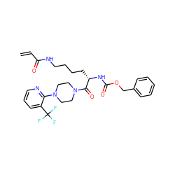 C=CC(=O)NCCCC[C@H](NC(=O)OCc1ccccc1)C(=O)N1CCN(c2ncccc2C(F)(F)F)CC1 ZINC000095562925