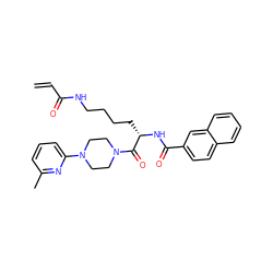 C=CC(=O)NCCCC[C@H](NC(=O)c1ccc2ccccc2c1)C(=O)N1CCN(c2cccc(C)n2)CC1 ZINC000095564191