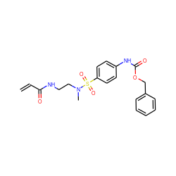 C=CC(=O)NCCN(C)S(=O)(=O)c1ccc(NC(=O)OCc2ccccc2)cc1 ZINC000095579401