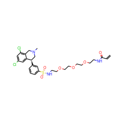 C=CC(=O)NCCOCCOCCOCCNS(=O)(=O)c1cccc([C@@H]2CN(C)Cc3c(Cl)cc(Cl)cc32)c1 ZINC000218803343