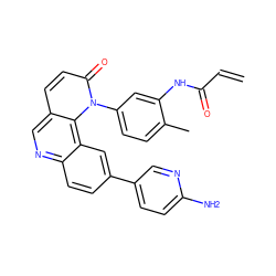 C=CC(=O)Nc1cc(-n2c(=O)ccc3cnc4ccc(-c5ccc(N)nc5)cc4c32)ccc1C ZINC000209002485