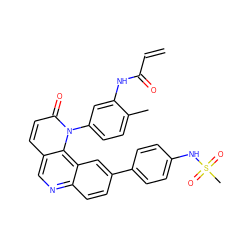 C=CC(=O)Nc1cc(-n2c(=O)ccc3cnc4ccc(-c5ccc(NS(C)(=O)=O)cc5)cc4c32)ccc1C ZINC000096173501