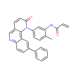 C=CC(=O)Nc1cc(-n2c(=O)ccc3cnc4ccc(-c5ccccc5)cc4c32)ccc1C ZINC000208988649