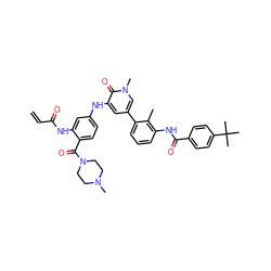 C=CC(=O)Nc1cc(Nc2cc(-c3cccc(NC(=O)c4ccc(C(C)(C)C)cc4)c3C)cn(C)c2=O)ccc1C(=O)N1CCN(C)CC1 ZINC001772587405