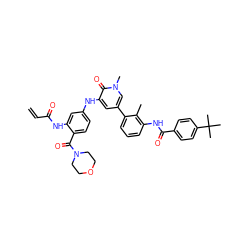 C=CC(=O)Nc1cc(Nc2cc(-c3cccc(NC(=O)c4ccc(C(C)(C)C)cc4)c3C)cn(C)c2=O)ccc1C(=O)N1CCOCC1 ZINC000642881732