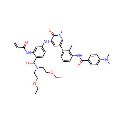 C=CC(=O)Nc1cc(Nc2cc(-c3cccc(NC(=O)c4ccc(N(C)C)cc4)c3C)cn(C)c2=O)ccc1C(=O)N(CCOCC)CCOCC ZINC001772582466