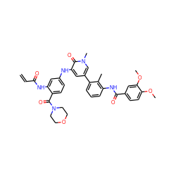 C=CC(=O)Nc1cc(Nc2cc(-c3cccc(NC(=O)c4ccc(OC)c(OC)c4)c3C)cn(C)c2=O)ccc1C(=O)N1CCOCC1 ZINC001772620025