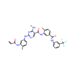 C=CC(=O)Nc1cc(Nc2ncc(C(=O)Nc3cc(C(=O)Nc4cccc(C(F)(F)F)c4)ccc3C)c(NC)n2)ccc1C ZINC001772631877