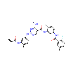 C=CC(=O)Nc1cc(Nc2ncc(C(=O)Nc3cc(NC(=O)c4cc(C)ccc4F)ccc3C)c(NC)n2)ccc1C ZINC001772610672