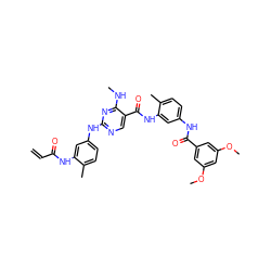 C=CC(=O)Nc1cc(Nc2ncc(C(=O)Nc3cc(NC(=O)c4cc(OC)cc(OC)c4)ccc3C)c(NC)n2)ccc1C ZINC001772622742