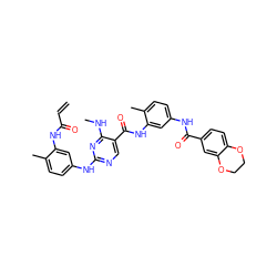 C=CC(=O)Nc1cc(Nc2ncc(C(=O)Nc3cc(NC(=O)c4ccc5c(c4)OCCO5)ccc3C)c(NC)n2)ccc1C ZINC001772656689