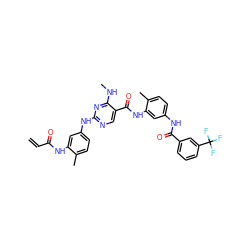 C=CC(=O)Nc1cc(Nc2ncc(C(=O)Nc3cc(NC(=O)c4cccc(C(F)(F)F)c4)ccc3C)c(NC)n2)ccc1C ZINC001772573730