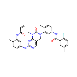 C=CC(=O)Nc1cc(Nc2ncc3c(n2)N(C)C(=O)N(c2cc(NC(=O)c4cc(C)ccc4F)ccc2C)C3)ccc1C ZINC001772655226