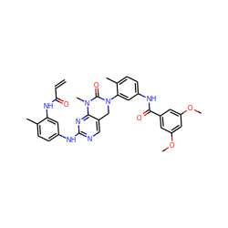 C=CC(=O)Nc1cc(Nc2ncc3c(n2)N(C)C(=O)N(c2cc(NC(=O)c4cc(OC)cc(OC)c4)ccc2C)C3)ccc1C ZINC001772626261