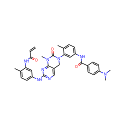 C=CC(=O)Nc1cc(Nc2ncc3c(n2)N(C)C(=O)N(c2cc(NC(=O)c4ccc(N(C)C)cc4)ccc2C)C3)ccc1C ZINC001772650799