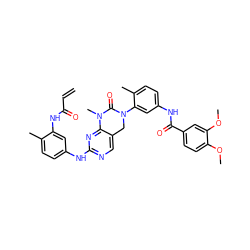 C=CC(=O)Nc1cc(Nc2ncc3c(n2)N(C)C(=O)N(c2cc(NC(=O)c4ccc(OC)c(OC)c4)ccc2C)C3)ccc1C ZINC001772614744