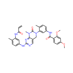 C=CC(=O)Nc1cc(Nc2ncc3c(n2)N(C)C(=O)N(c2cc(NC(=O)c4ccc(OC)cc4OC)ccc2C)C3)ccc1C ZINC001772606656