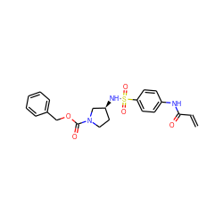 C=CC(=O)Nc1ccc(S(=O)(=O)N[C@H]2CCN(C(=O)OCc3ccccc3)C2)cc1 ZINC000084688967