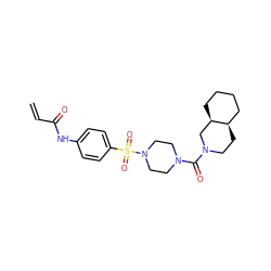 C=CC(=O)Nc1ccc(S(=O)(=O)N2CCN(C(=O)N3CC[C@@H]4CCCC[C@@H]4C3)CC2)cc1 ZINC000084730322