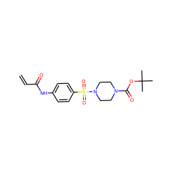 C=CC(=O)Nc1ccc(S(=O)(=O)N2CCN(C(=O)OC(C)(C)C)CC2)cc1 ZINC000084671690