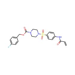 C=CC(=O)Nc1ccc(S(=O)(=O)N2CCN(C(=O)OCc3ccc(F)cc3)CC2)cc1 ZINC000084740770