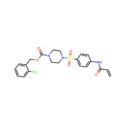 C=CC(=O)Nc1ccc(S(=O)(=O)N2CCN(C(=O)OCc3ccccc3Cl)CC2)cc1 ZINC000068267380