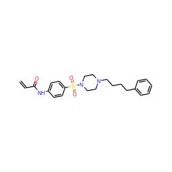 C=CC(=O)Nc1ccc(S(=O)(=O)N2CCN(CCCCc3ccccc3)CC2)cc1 ZINC000084739098