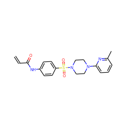 C=CC(=O)Nc1ccc(S(=O)(=O)N2CCN(c3cccc(C)n3)CC2)cc1 ZINC000084731050