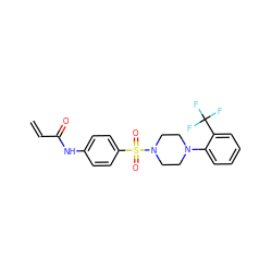 C=CC(=O)Nc1ccc(S(=O)(=O)N2CCN(c3ccccc3C(F)(F)F)CC2)cc1 ZINC000084731056