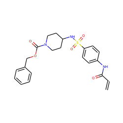 C=CC(=O)Nc1ccc(S(=O)(=O)NC2CCN(C(=O)OCc3ccccc3)CC2)cc1 ZINC000084690020