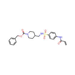 C=CC(=O)Nc1ccc(S(=O)(=O)NCC2CCN(C(=O)OCc3ccccc3)CC2)cc1 ZINC000084739223