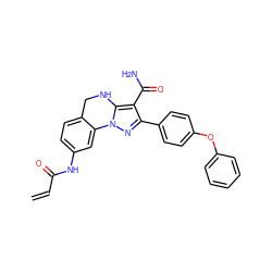 C=CC(=O)Nc1ccc2c(c1)-n1nc(-c3ccc(Oc4ccccc4)cc3)c(C(N)=O)c1NC2 ZINC001772606246