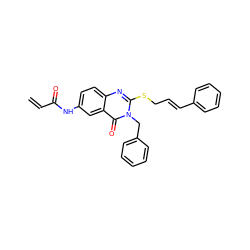 C=CC(=O)Nc1ccc2nc(SC/C=C/c3ccccc3)n(Cc3ccccc3)c(=O)c2c1 ZINC000049124583