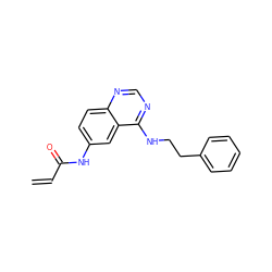 C=CC(=O)Nc1ccc2ncnc(NCCc3ccccc3)c2c1 ZINC000034490529