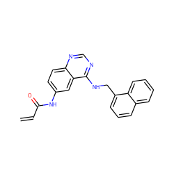 C=CC(=O)Nc1ccc2ncnc(NCc3cccc4ccccc34)c2c1 ZINC000034490528