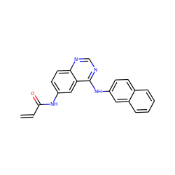 C=CC(=O)Nc1ccc2ncnc(Nc3ccc4ccccc4c3)c2c1 ZINC000034490526