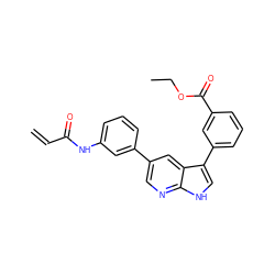 C=CC(=O)Nc1cccc(-c2cnc3[nH]cc(-c4cccc(C(=O)OCC)c4)c3c2)c1 ZINC000221108581