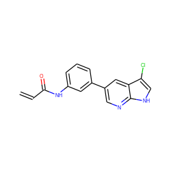 C=CC(=O)Nc1cccc(-c2cnc3[nH]cc(Cl)c3c2)c1 ZINC000214130076