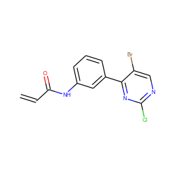 C=CC(=O)Nc1cccc(-c2nc(Cl)ncc2Br)c1 ZINC000169701952