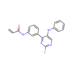 C=CC(=O)Nc1cccc(-c2nc(Cl)ncc2Nc2ccccc2)c1 ZINC000146967228