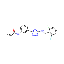 C=CC(=O)Nc1cccc(-c2nc(NCc3c(F)cccc3Cl)n[nH]2)c1 ZINC001772633416