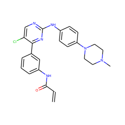 C=CC(=O)Nc1cccc(-c2nc(Nc3ccc(N4CCN(C)CC4)cc3)ncc2Cl)c1 ZINC000167221725